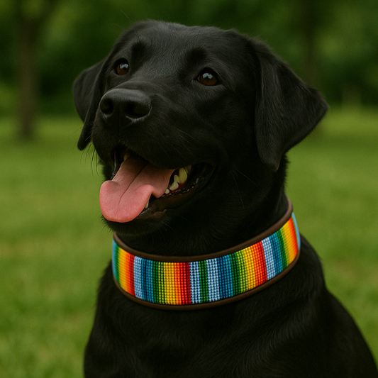 Beaded Dog Collar | Rainbow