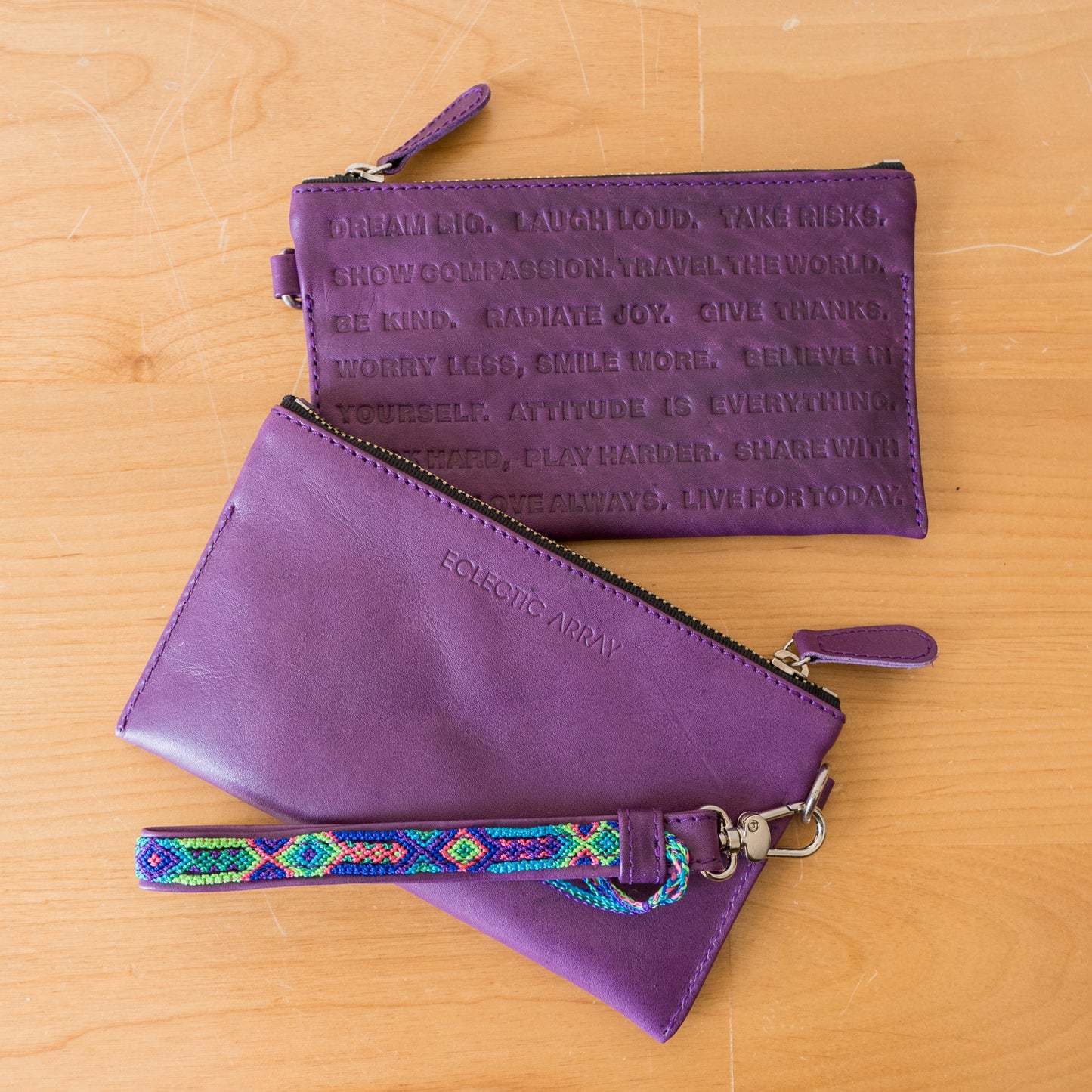 Leather Wristlet - Bright Emerald