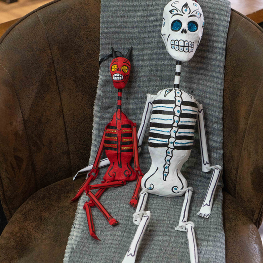 Small Paper Mache Devil Figurine