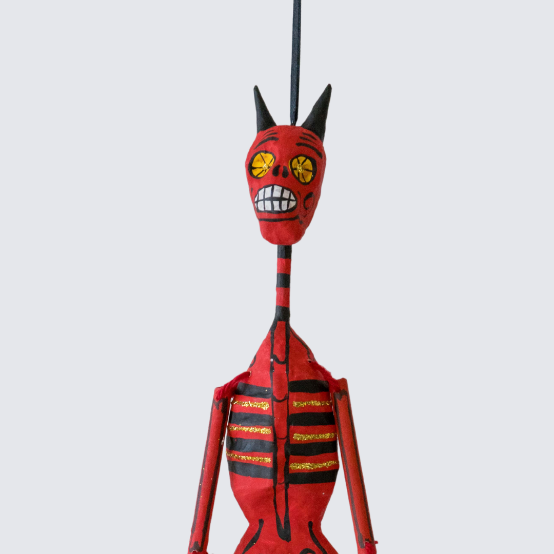 Small Paper Mache Devil Figurine