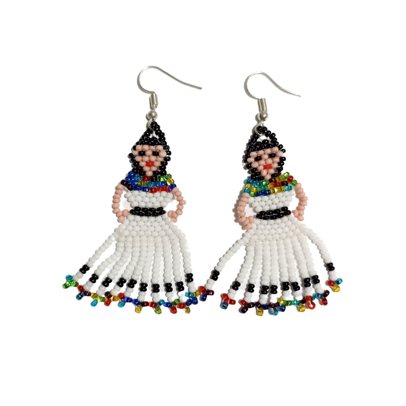 Huichol Beaded Earrings - Twins