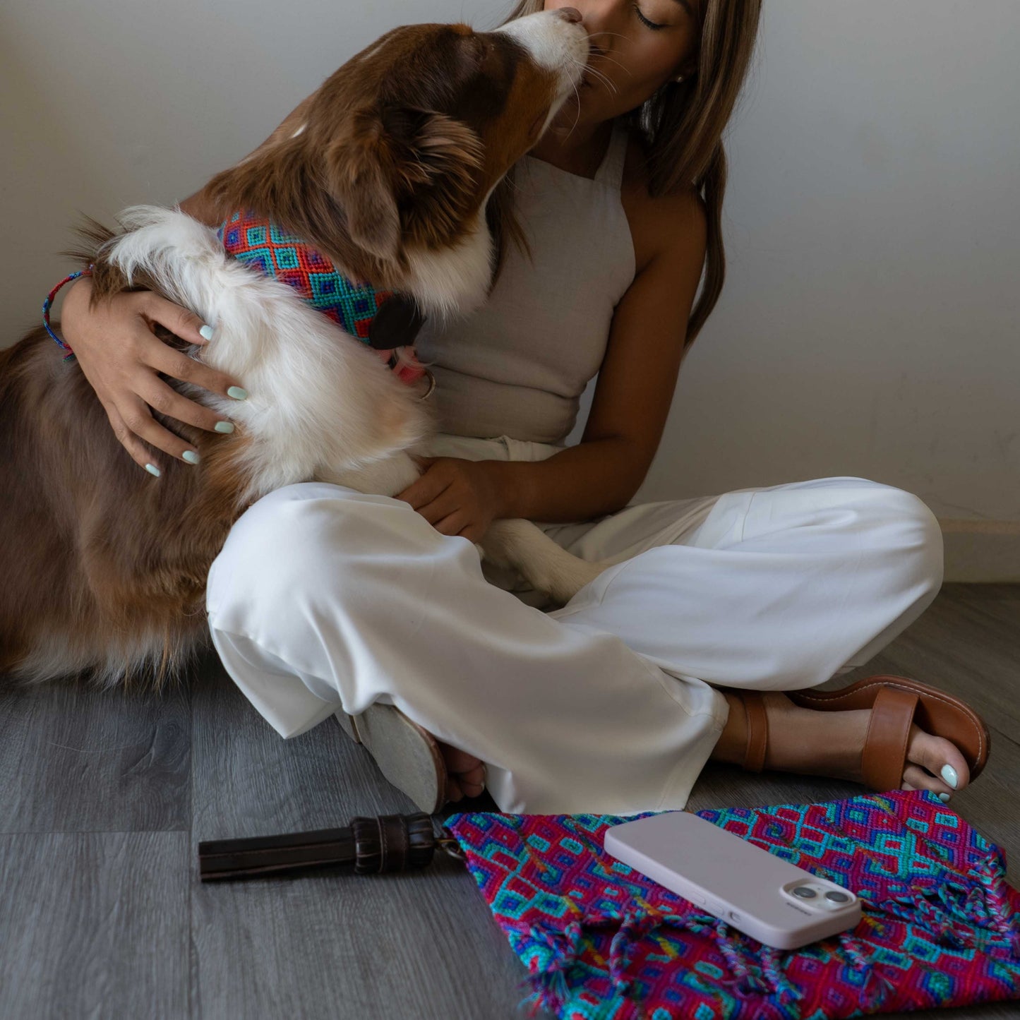 Embroidered Dog Collar - Genuine Leather | Sparrow's Collection