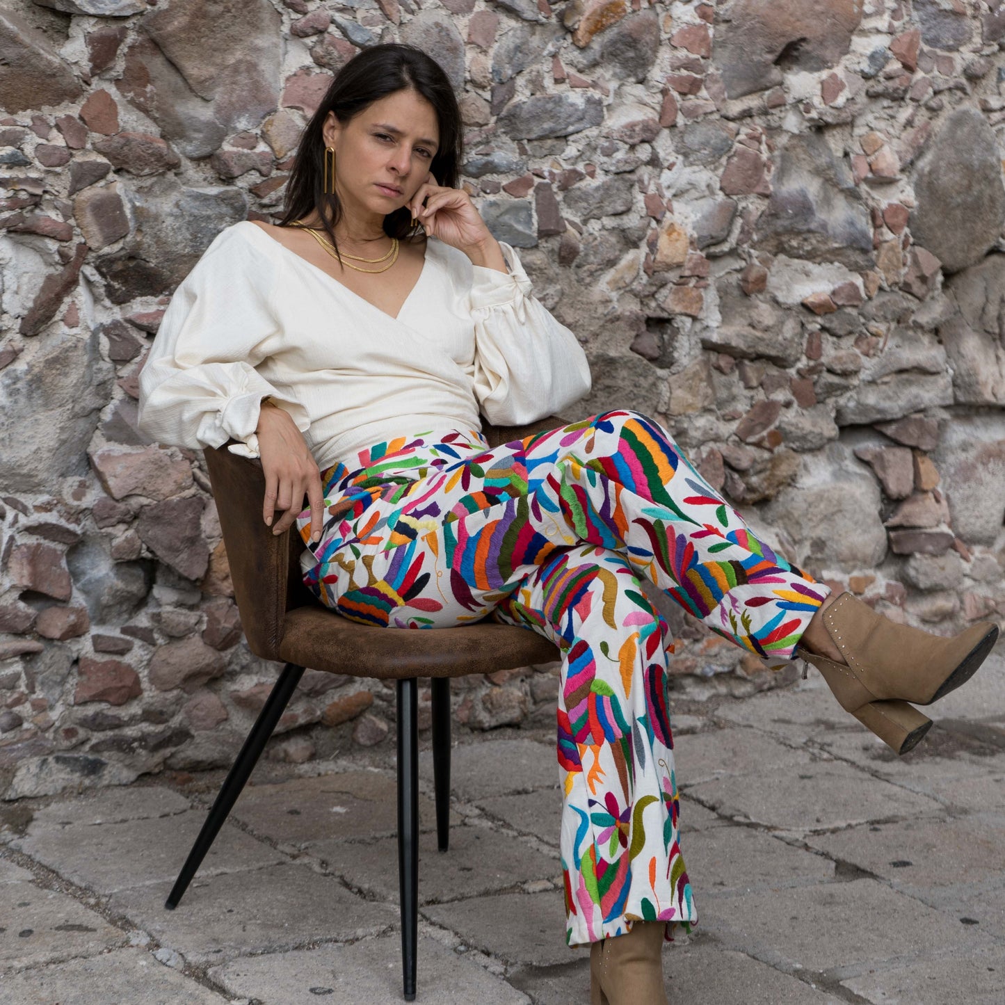 Otomi Embroidered Pants