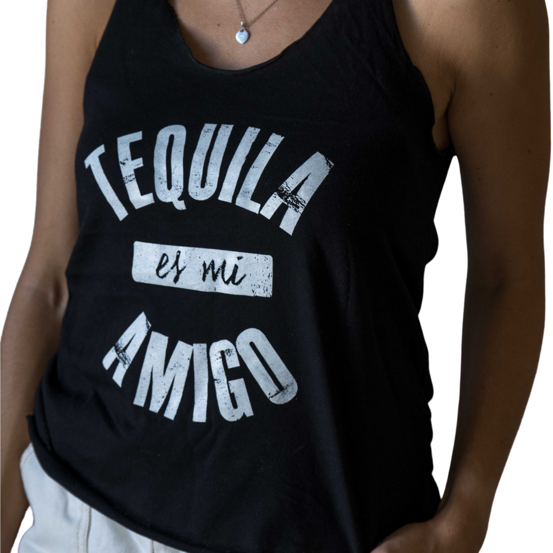 Tequila Es Mi Amigo Tank Top Black