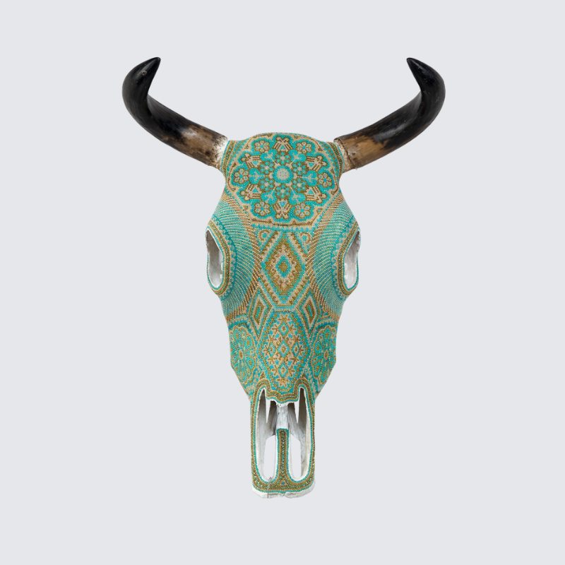 Beaded Huichol Skull N56