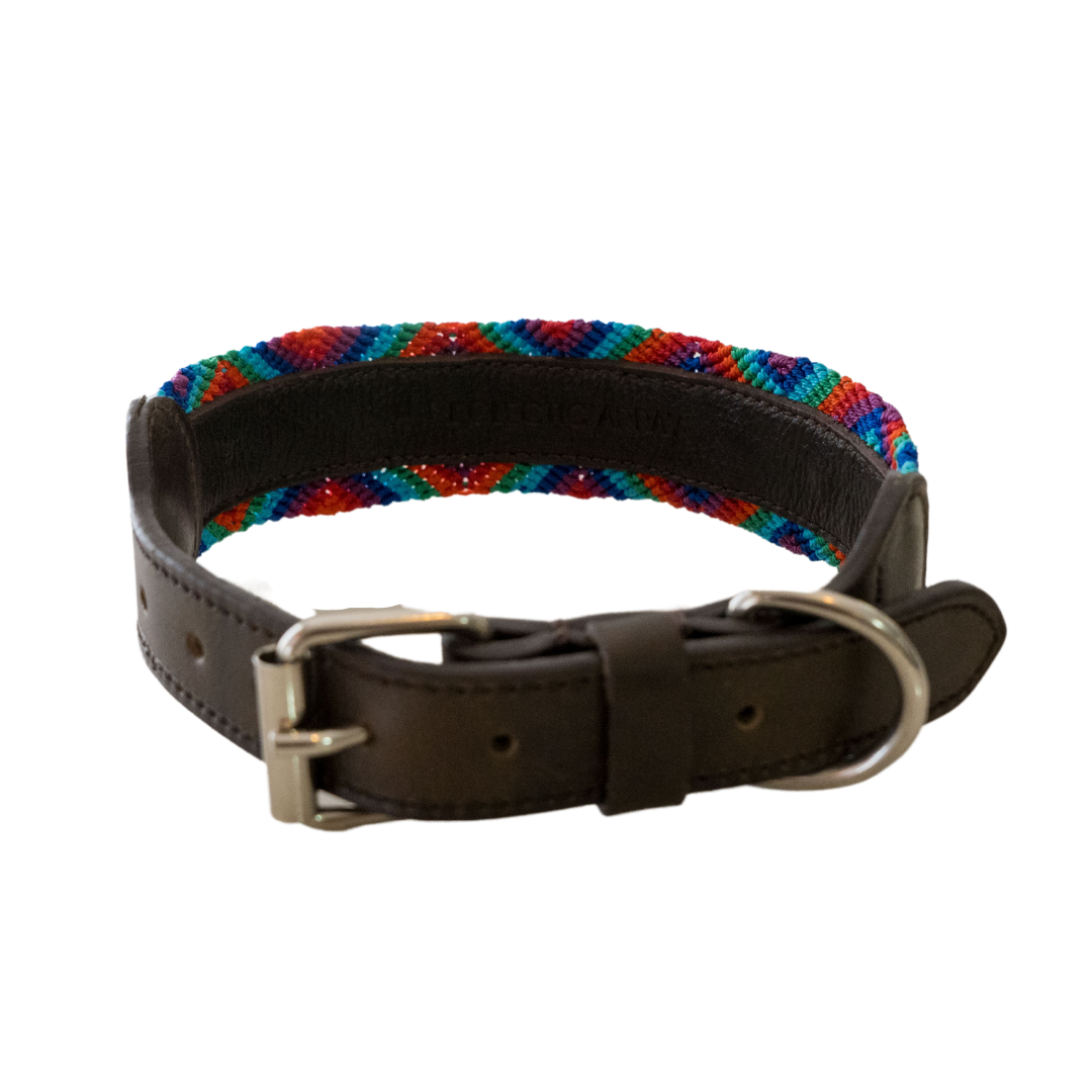 Embroidered Dog Collar - Genuine Leather | Sparrow's Collection