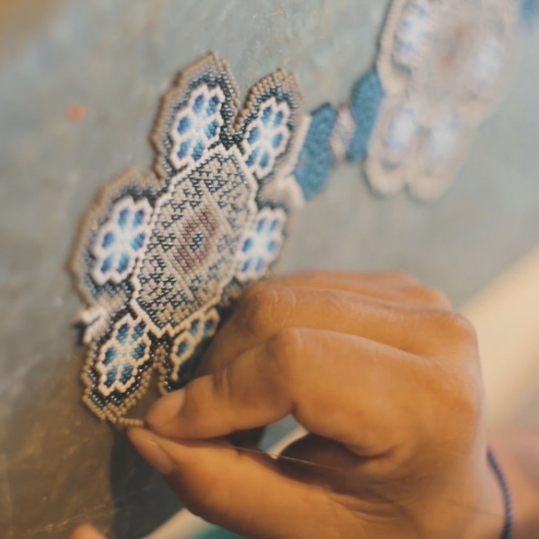 Beaded Huichol Surfboard Multi
