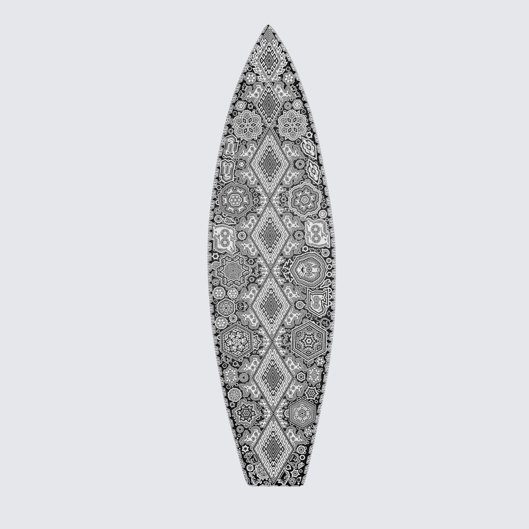 Beaded Surfboard Tau B&W