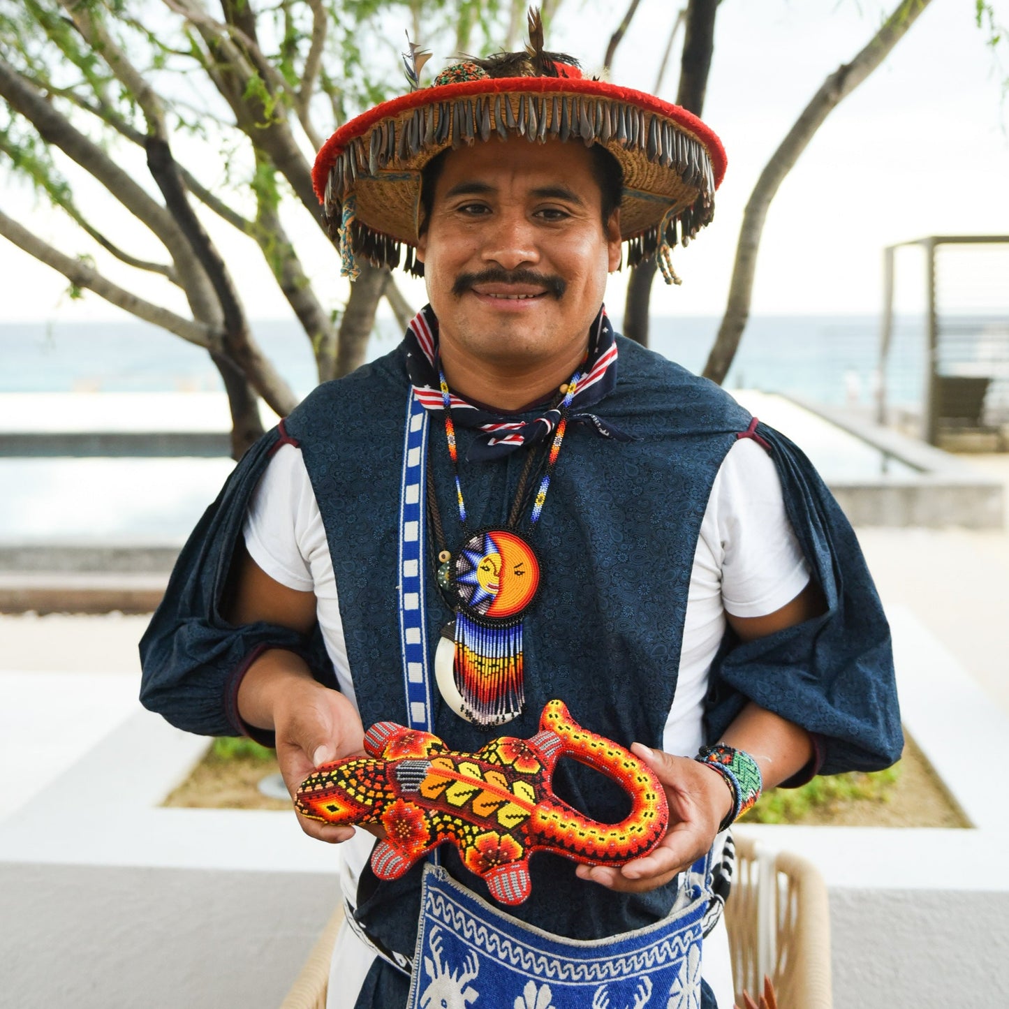 Beaded Huichol Surfboard Multi