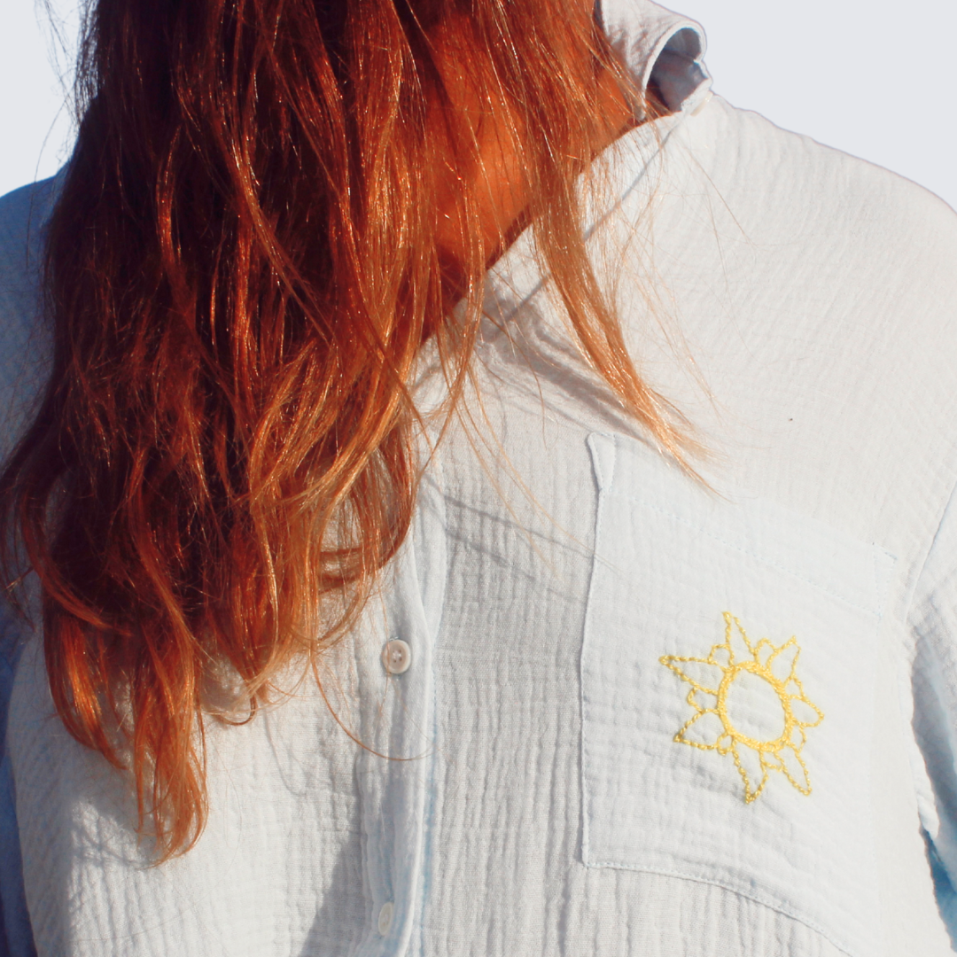 Meet Me in Cabo Embroidered Cotton Clau Shirt - OS