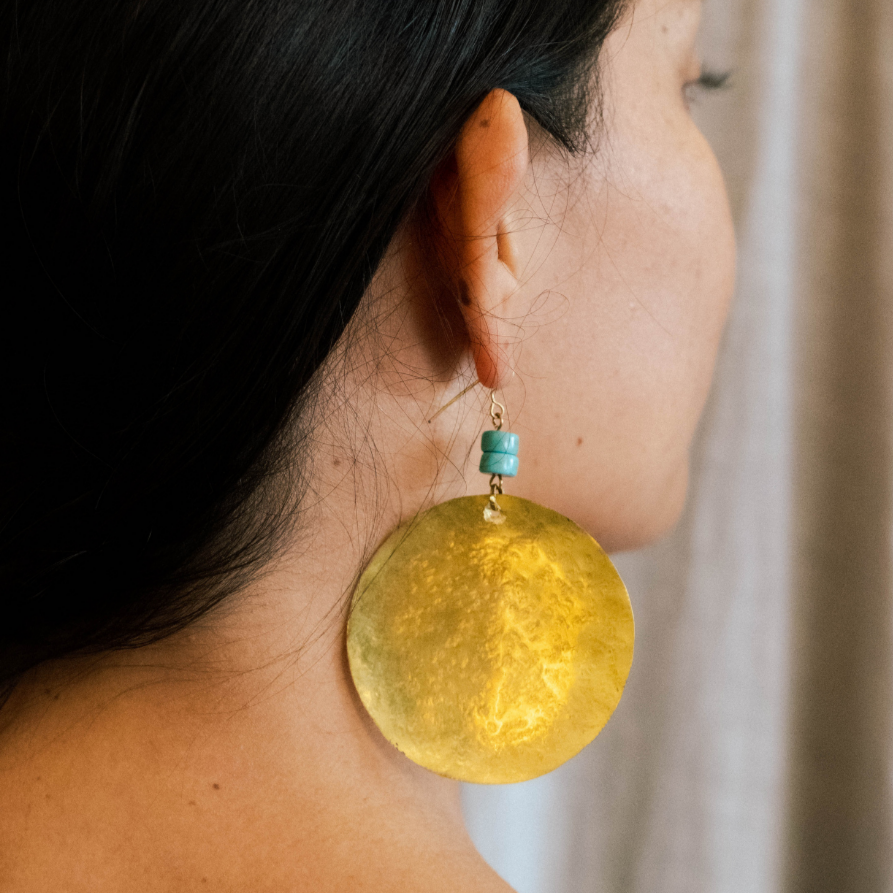 Brass Earring Large Circle