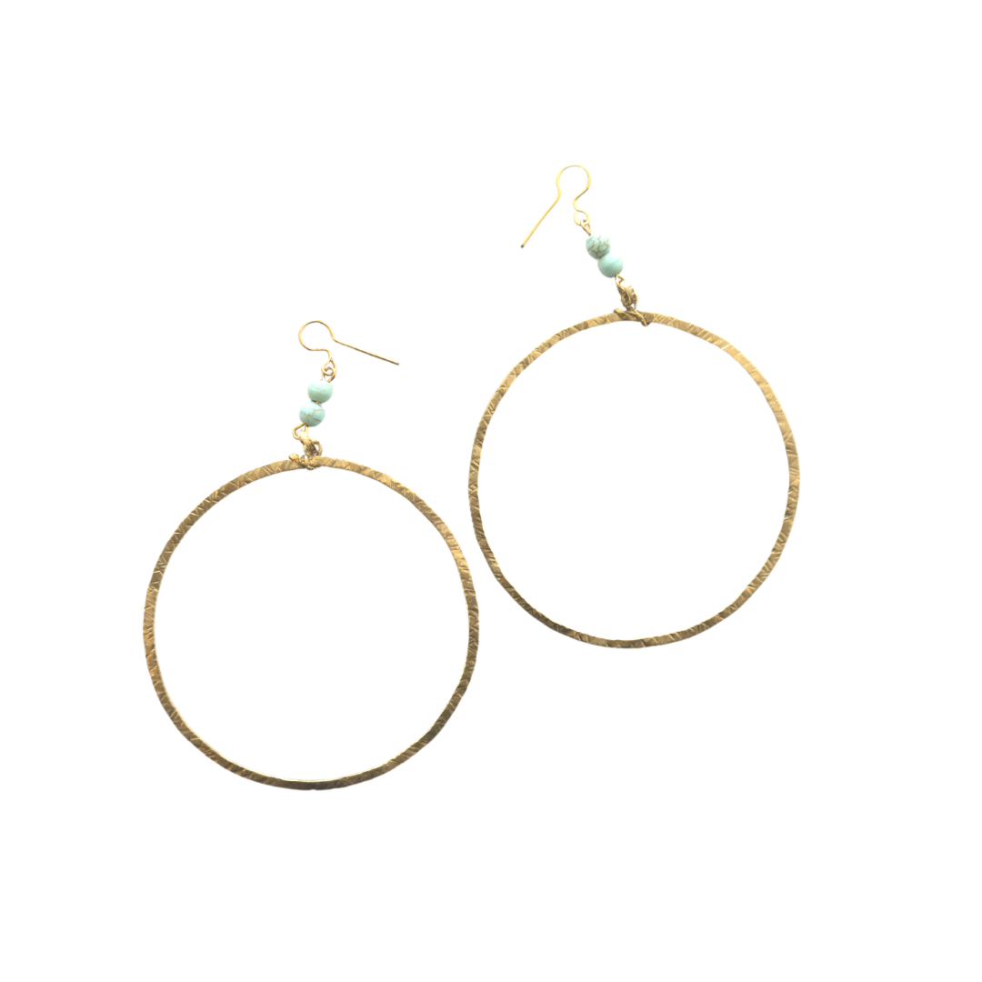 Brass Earring Large Hoop