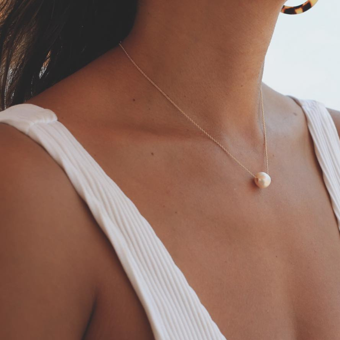 Collar Sencillo Perla Blanca