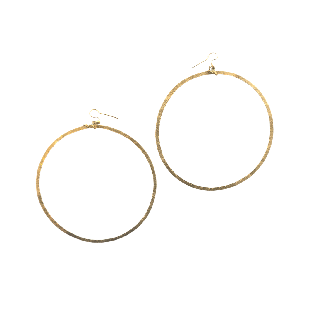 Brass Earring Extra Large Hoop
