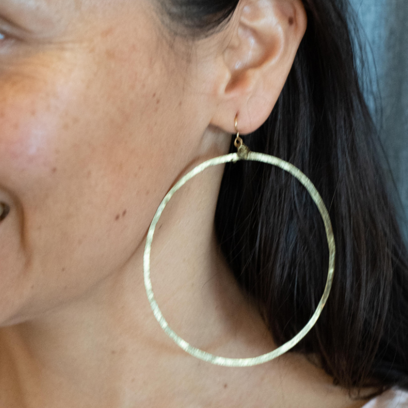 Brass Earring Extra Large Hoop