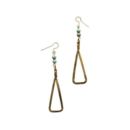 Brass Earring Triangle