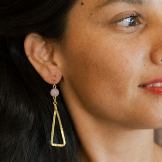 Brass Earring Triangle