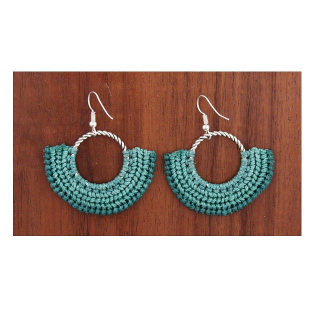 Xantus Macrame Round Earrings - Silver