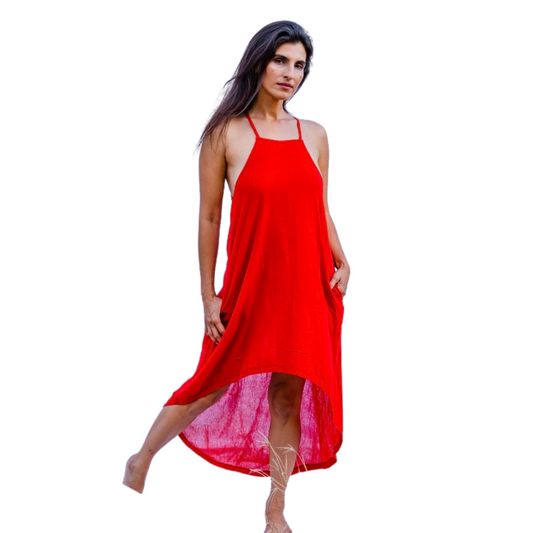Halter Coverup Dress Rojo