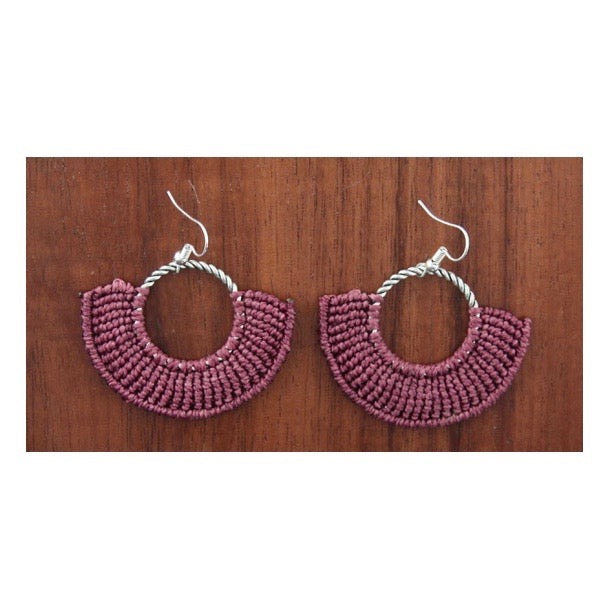 Xantus Macrame Round Earrings - Silver