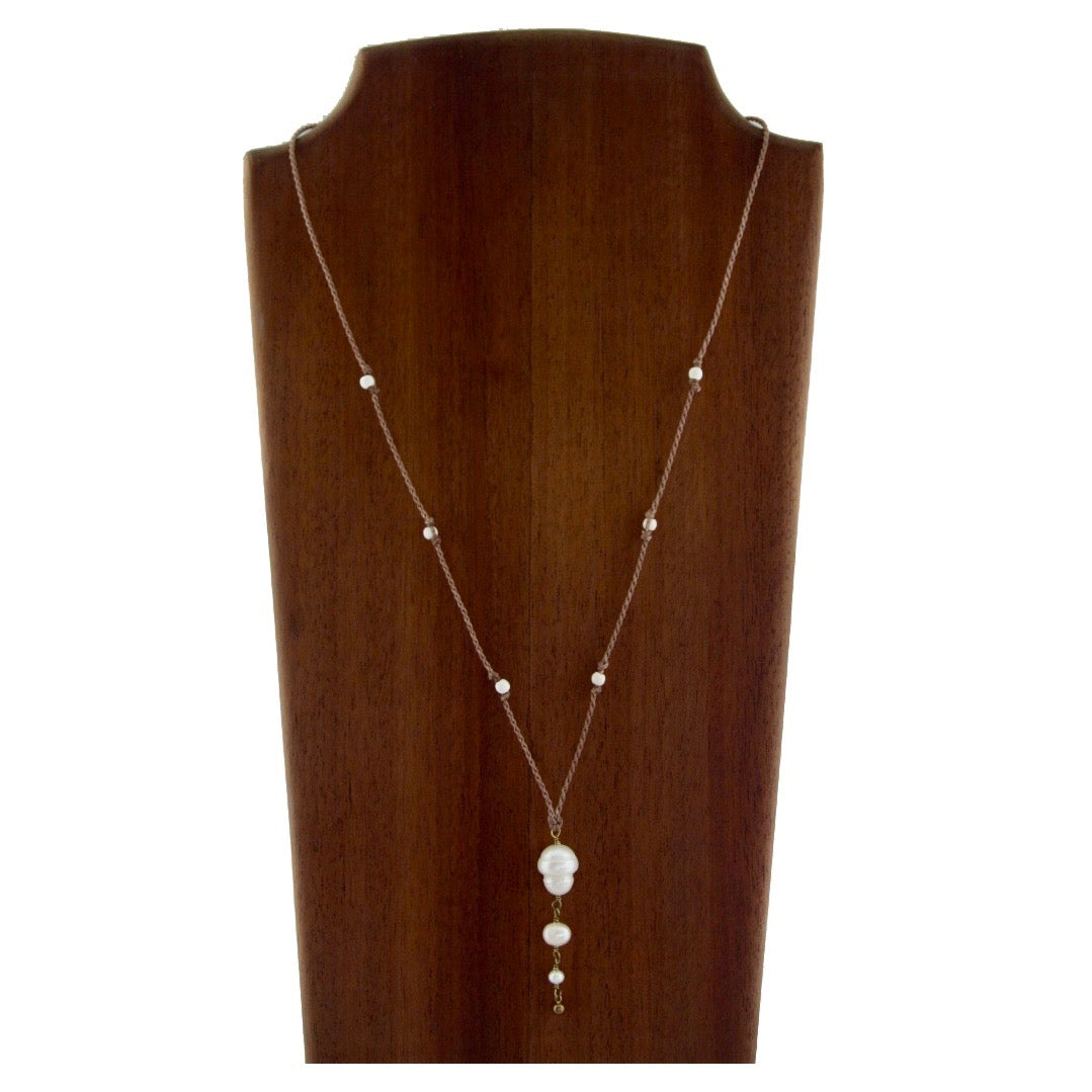 Macrame Pearl Necklace