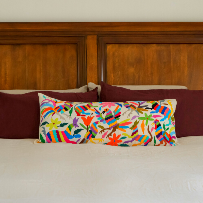 Otomi Hand Embroidered Double Pillow Case