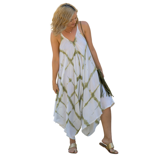 Romper Shibori Olive / White