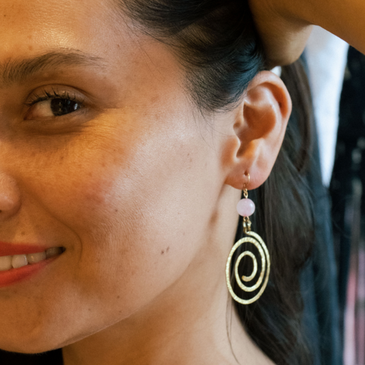 Brass Earrings Spiral