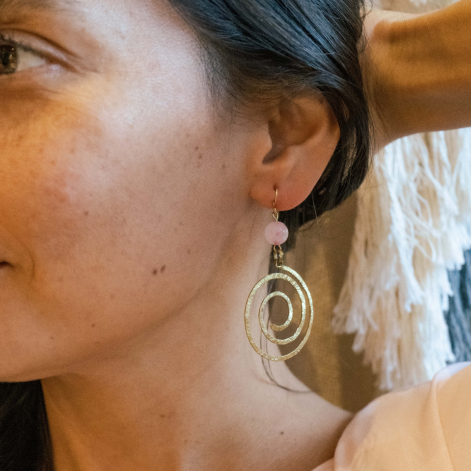 Brass Earrings Spiral