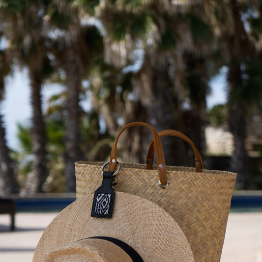 Leather & Telar Hat Holder - Black