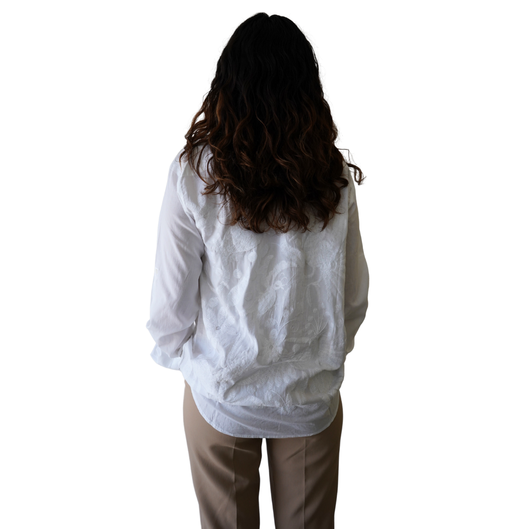 Hand Embroidered Otomi Shirt - White