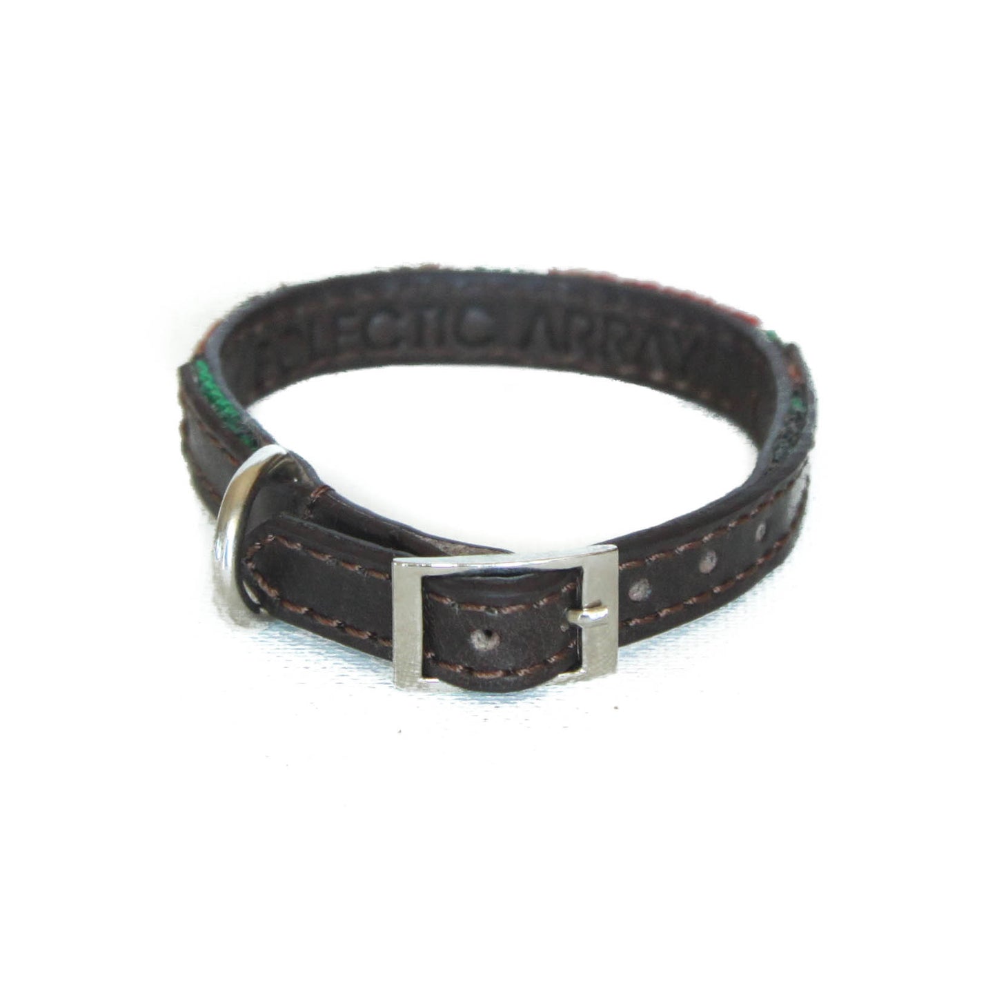 Brick - Embroidered Dog Collar With Leather