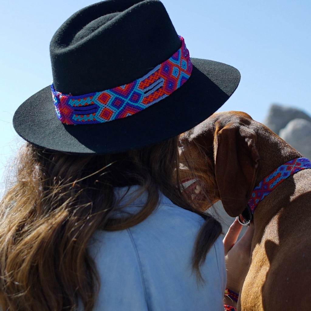 Dark Magenta - Leather Dog Leash