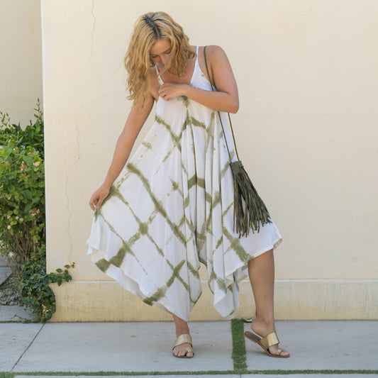 Romper Shibori Olive / White