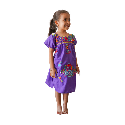 Embroidered Dress Kids	Purple