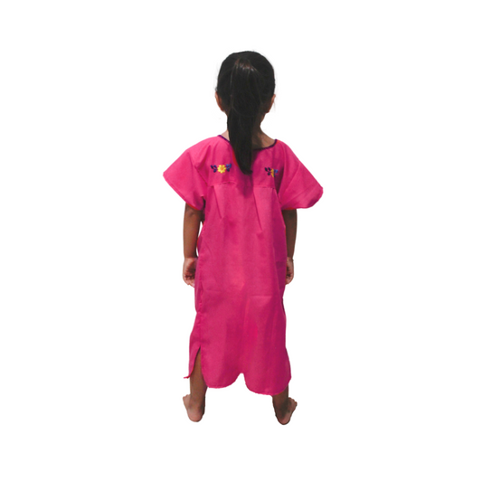 Embroidered Dress Kids Fucsia