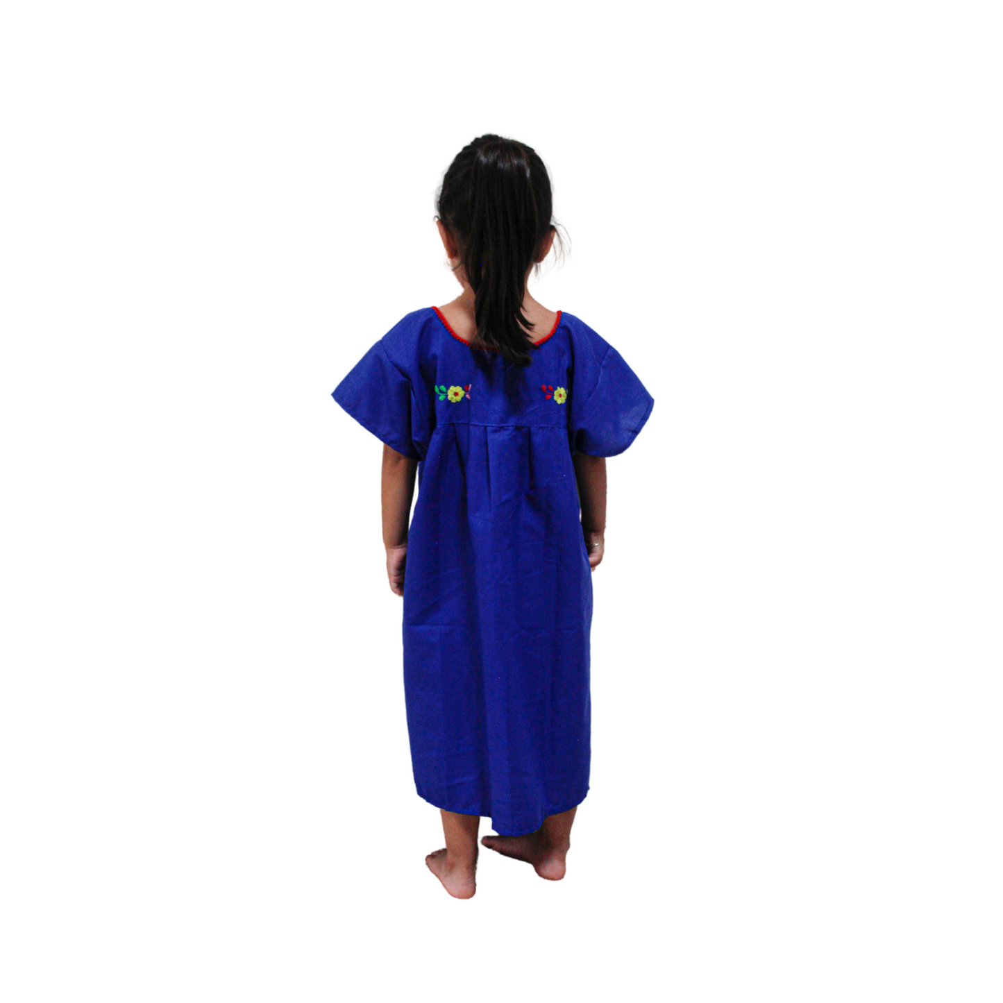 Embroidered Dress Kids Blue