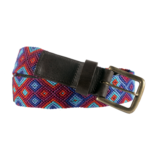 Chiapas Woven Belt - Fiesta Blue