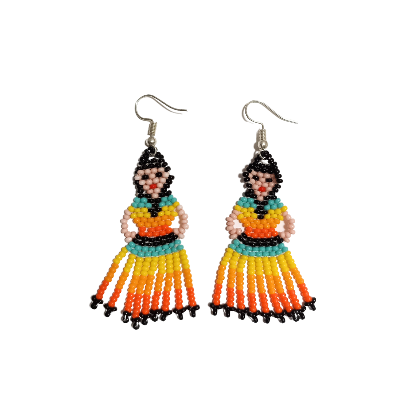 Huichol Beaded Earrings - Twins