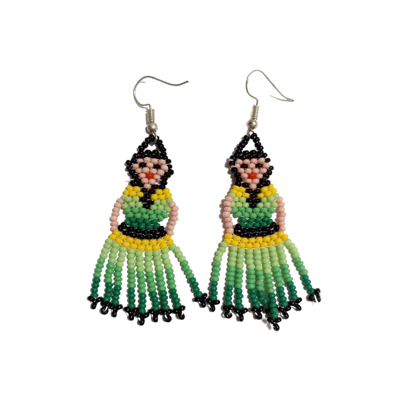 Huichol Beaded Earrings - Twins