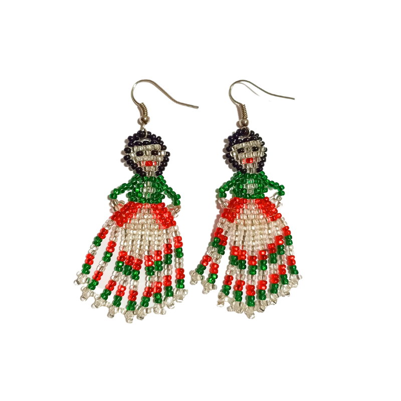 Huichol Beaded Earrings - Twins