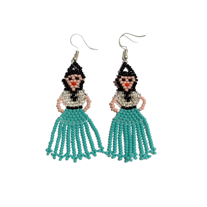 Huichol Beaded Earrings - Twins