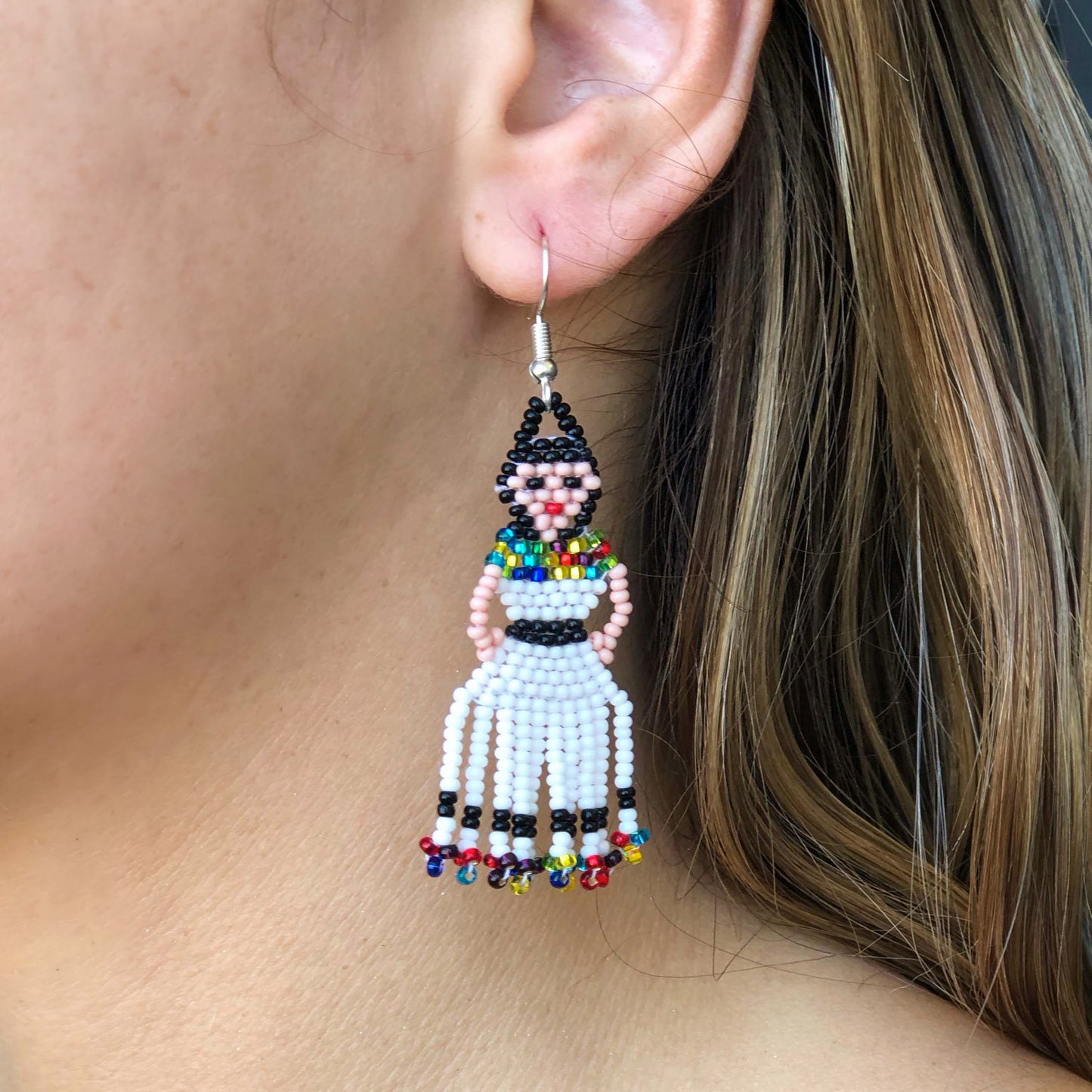 Huichol Beaded Earrings - Twins