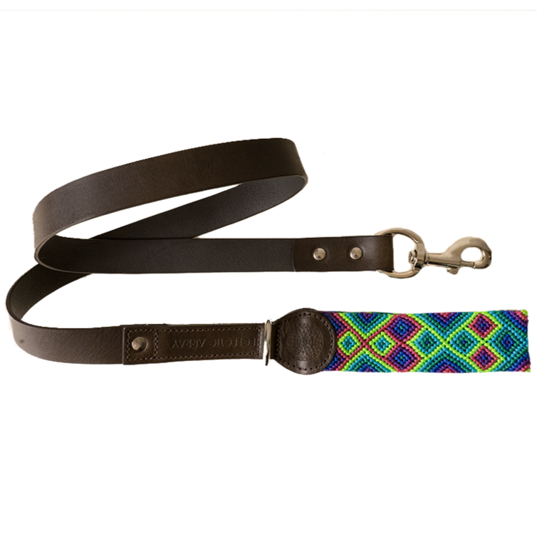 Bright Emerald - Leather Dog Leash