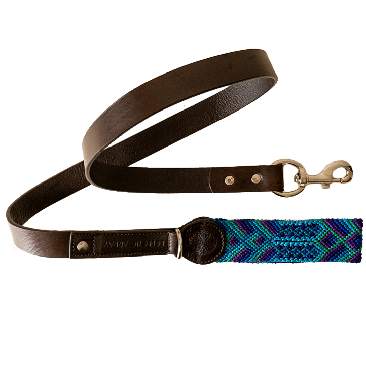 Peacock - Leather Dog Leash