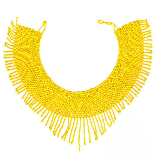 Round Beaded Necklace - W. Small Fringes