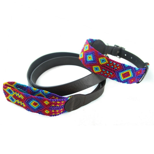 Raspberry - Leather Dog Leash