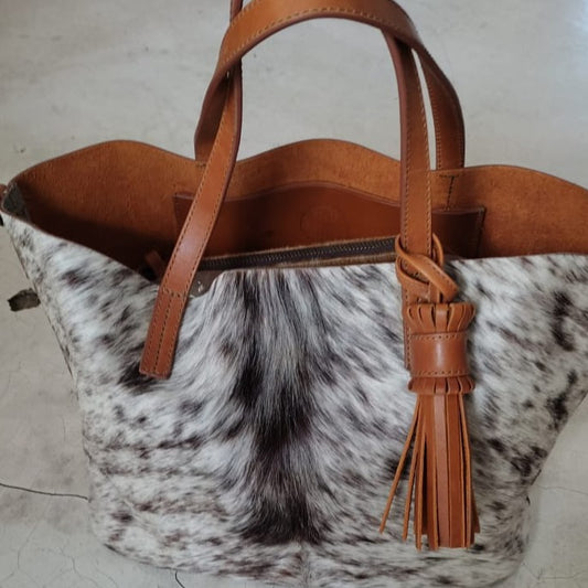 Totita White And Tan Hair Briso Tan Bag