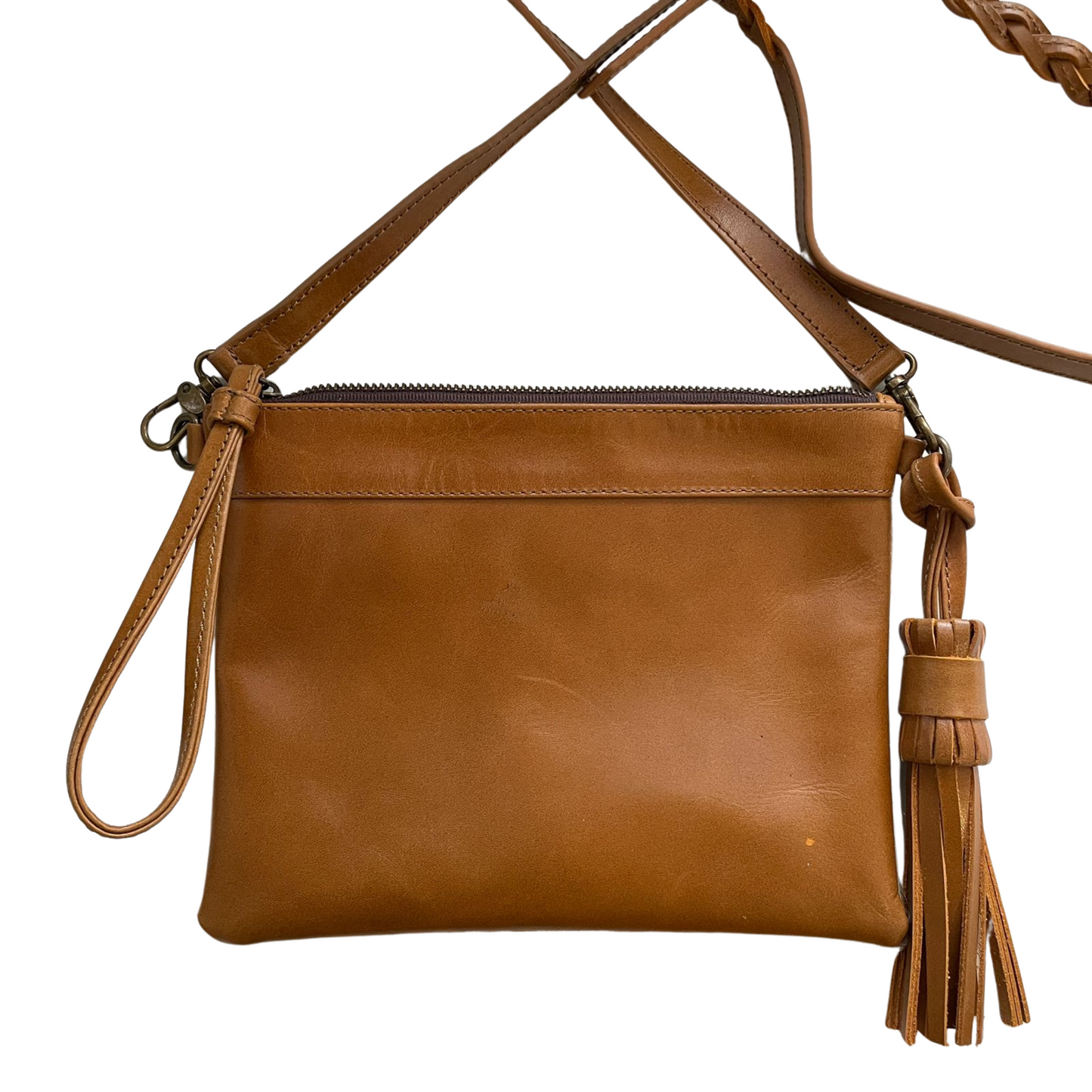 Clutch Crossbody White And Tan Hair Brisso Tan