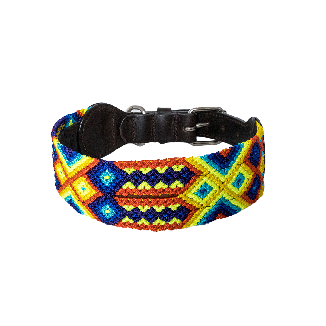 Embroidered dog collar - Horizon design
